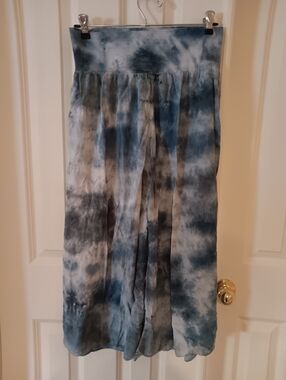 Hard Tail Tie-Dye Flowy Pants in Blue and Gray